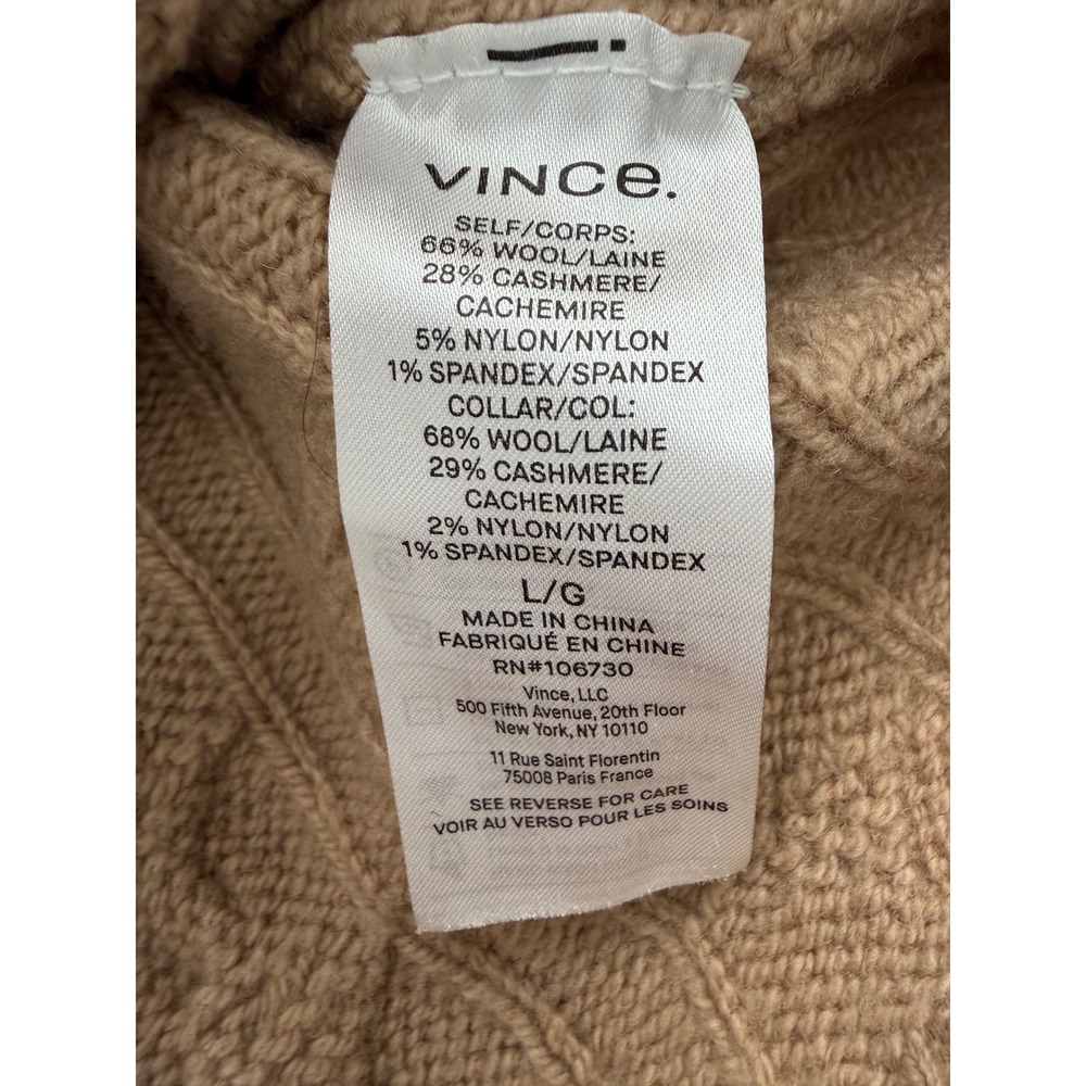 Vince Womens Wool/Cashmere Blend Twisted Cable Sweater M - Picture 6 of 9